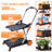 Collapsible Shopping Cart On Wheels, Folding Shopping Cart With 360° Swivel Wheels, Multi Use Utility Cart Adjustable Portable Trolley With 2 Storage Crate, Used For Picnic, Supermarket, Orange