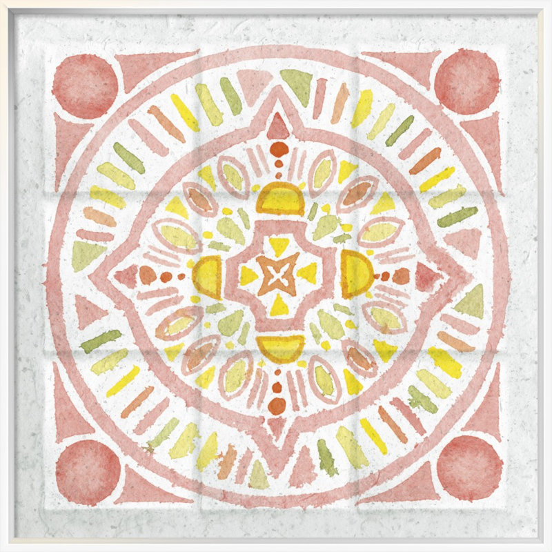 «Citrus Tile IV» par Elyse Deneige - peinture encadrée, H 19,6 po x l 19,6 po, Aucun mat, Papier non encadré