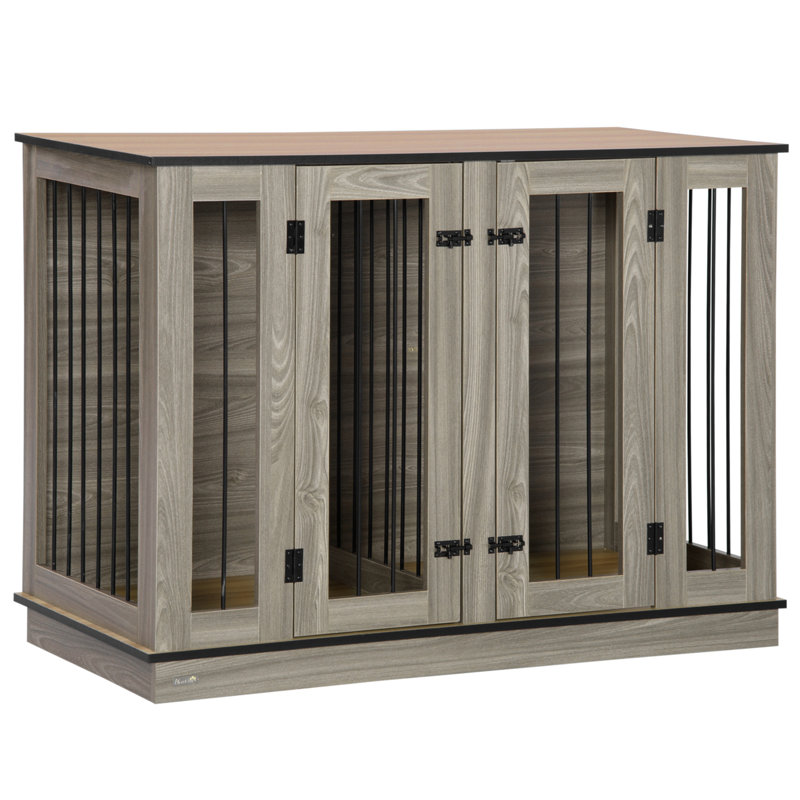 Caisse en acier Elester avec 2 portes, support pour chien avec panneau amovible