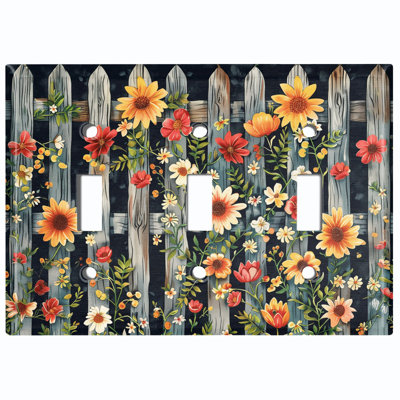 Couvercle de plaque d'interrupteur en métal; Bascule rustique florale de taille standard US 3
