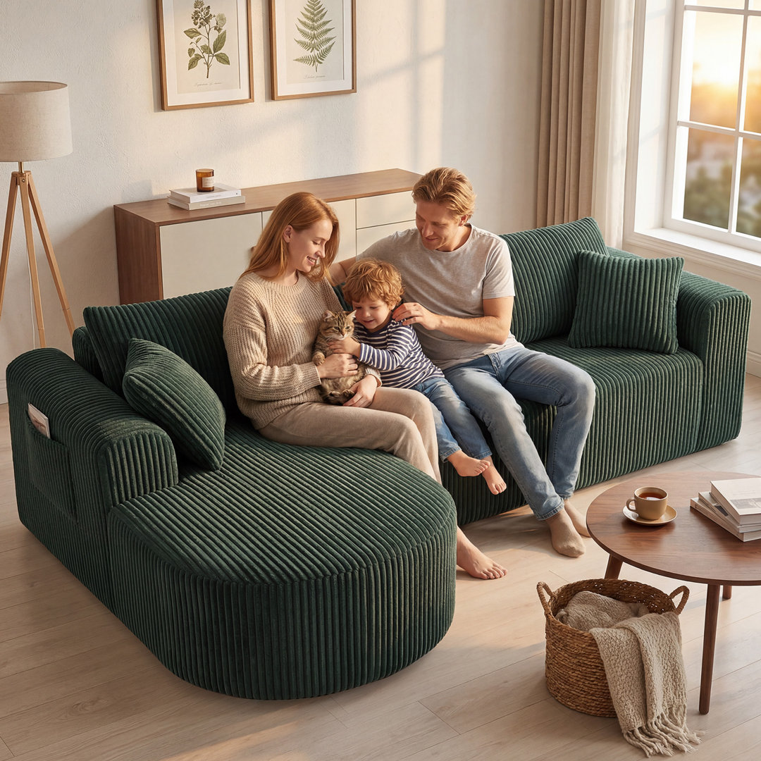 3 Seater Fabric Corner Sectional
