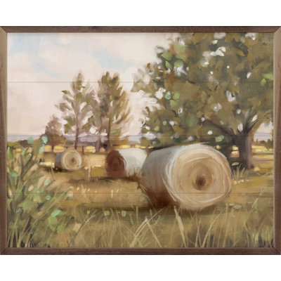«Hay Bales By Nina Blue» sur bois