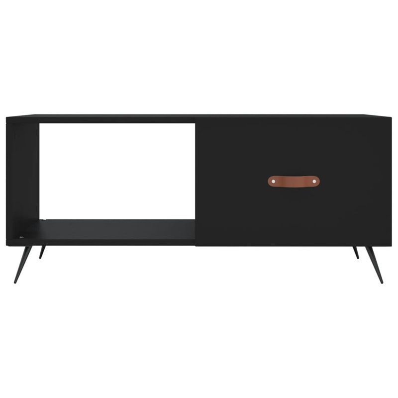 Arnaldo Four Leg Coffee Table with Storage, Black