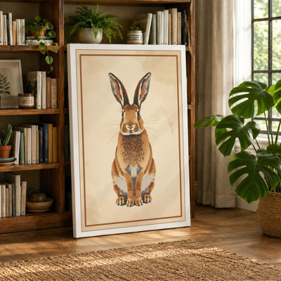 Hare Study Vintage 1 Piece Wrapped Canvas Wall Art
