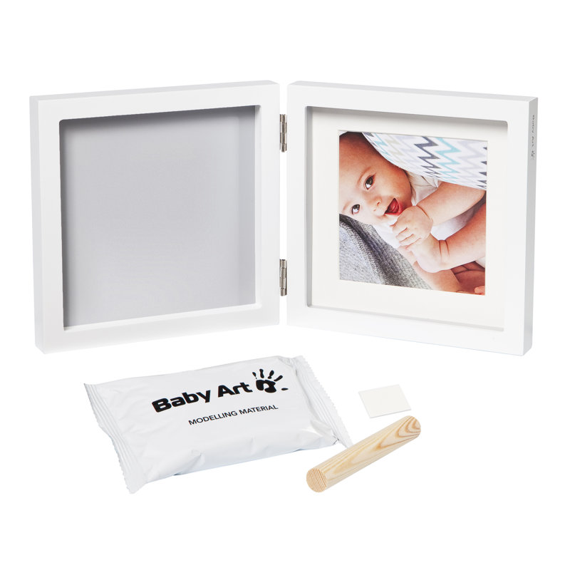 White Wood Embossed Picture Frame with Mat