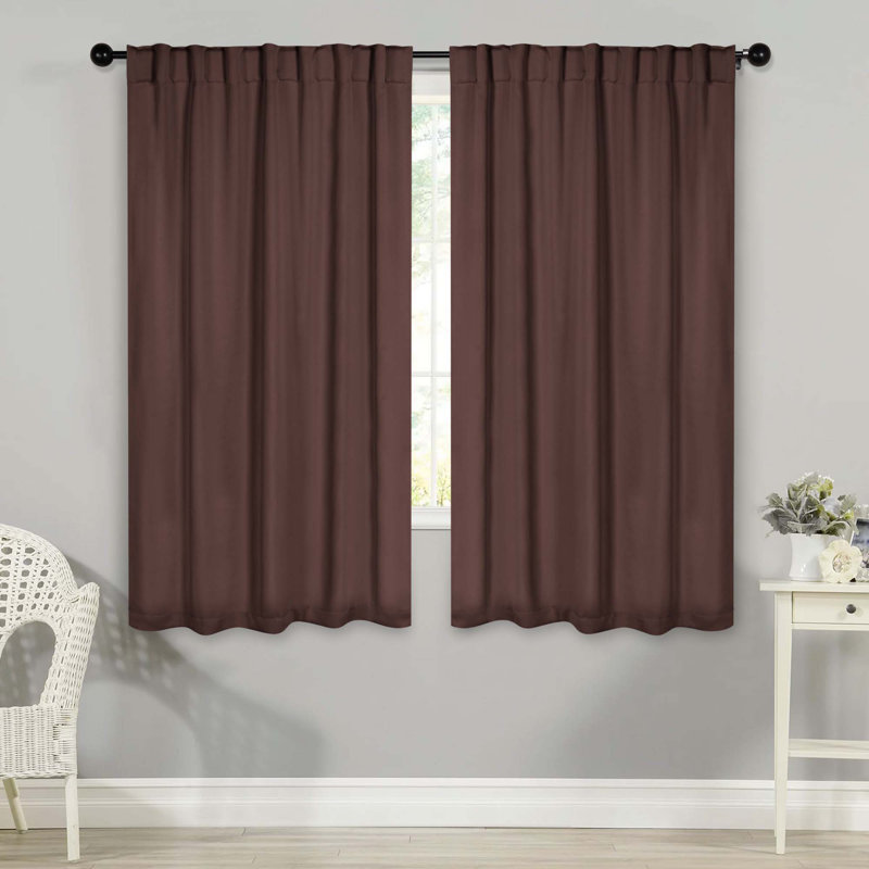 Rideaux obscurcissant et passe-tringle Levatt Classic, Cappuccino, 42" W x 63" L