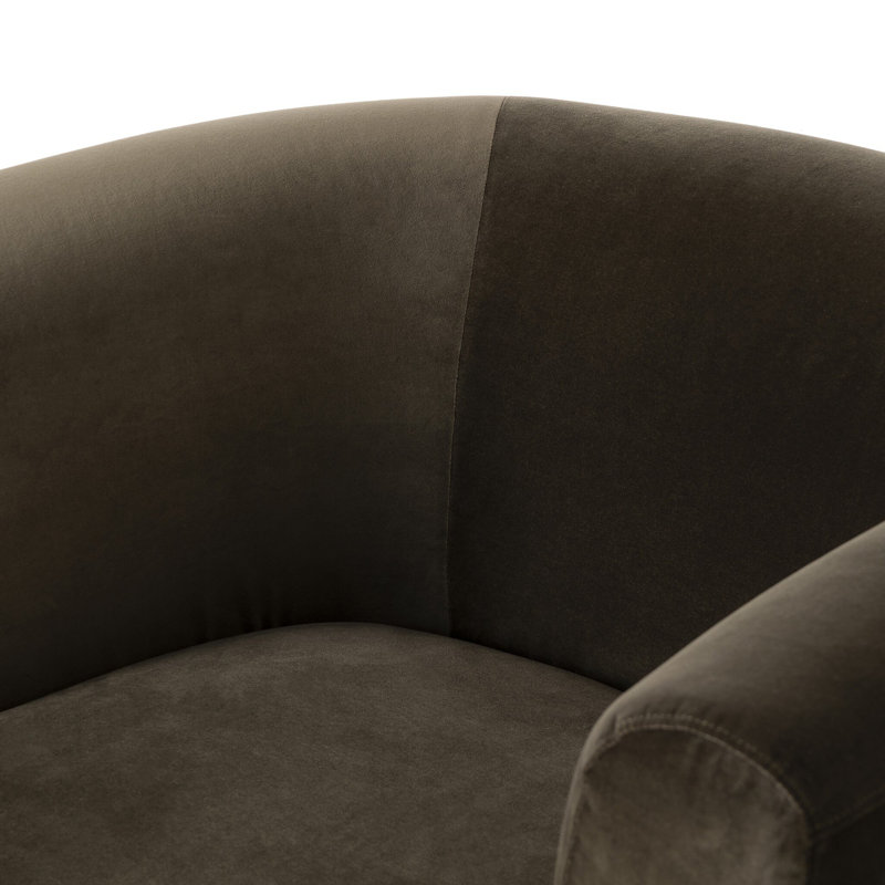 Hartley Tufted Barrel Chair, Surrey Olive Velvet