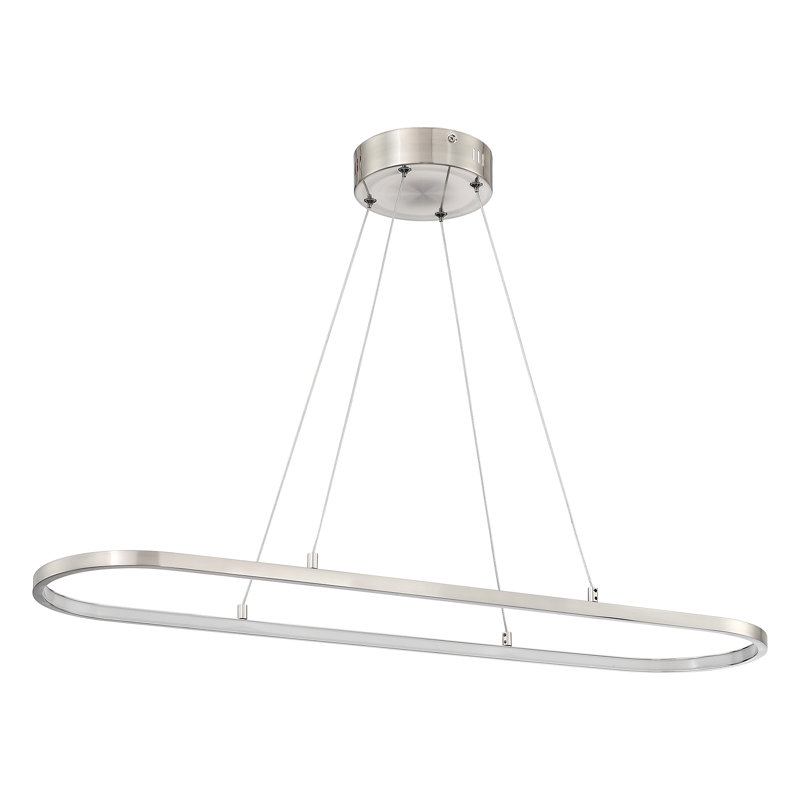 Luminaire suspendu ovale linéaire à DEL Irene, Nickel