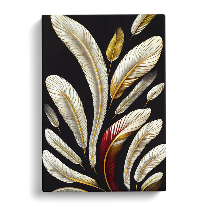 Serene Feathers - Wrapped Canvas, 76cm H x 50cm W x 3cm D