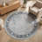 GLN Rugs Traditional Collection - Machine Washable Area Rug, Traditional Washable Rug, Non Slip Washable Rug, Low Pile Chenille Living Room Rug, Bedroom Rug, Kitchen Rug (Blue Floral Rug)-356277894