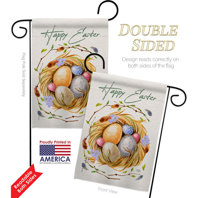 Double Sided 18.5'' H x 13'' W Polyester Easter Flag Set
