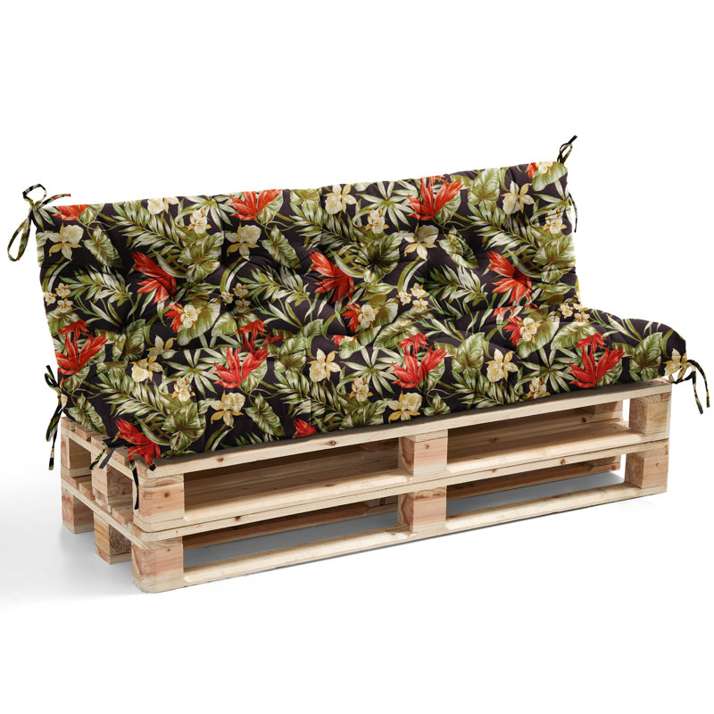  Waterproof Outdoor Bench Cushion Set With Backrest 48"X40"X4", Patio Seat Cushion For Lounger, Swing & Hammock, All-Weather High-Density Foam Outdoor Cushion For Garden Porch Poolside,Floral
