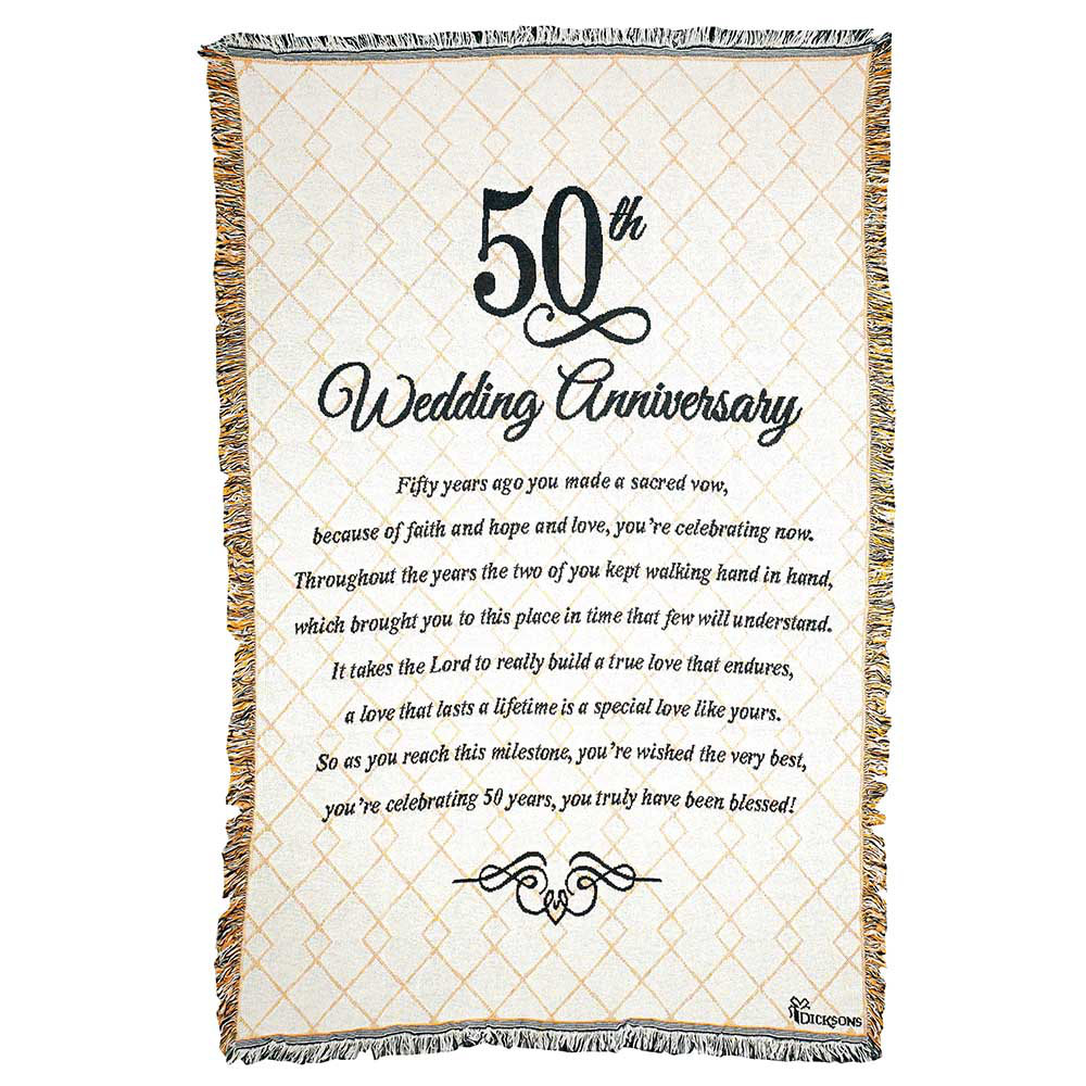 50th Anniversay Poem Cotton Throw Dicksons Inc