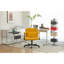 Fauteuil de bureau moderne avec roulettes jaune moderne - Confortable pour le travail et la détente, confort réglable, lin respirant, accoudoirs en lin plus large, idéal pour les loisirs à la maison, hauteur, 360