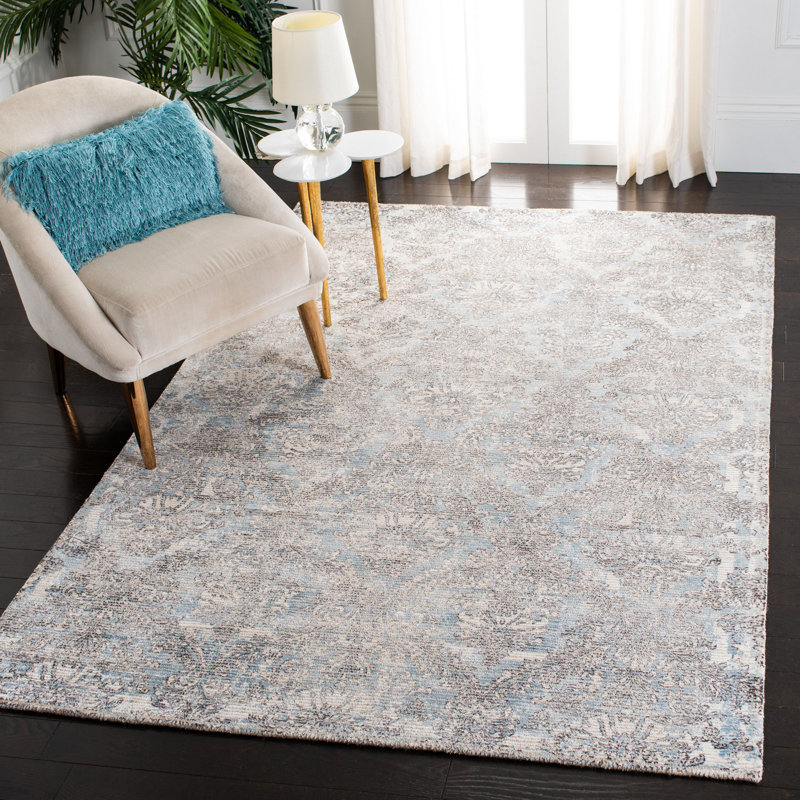 Yorkshire Hand Woven 5 Wool/0.55 Viscose Oriental Rug in Gray/Beige, Rectangle 8' x 10'