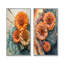 Zinnias Garden On Wood Slide I - Floral Wall Art, 2 pièces-1907549559-1907548809