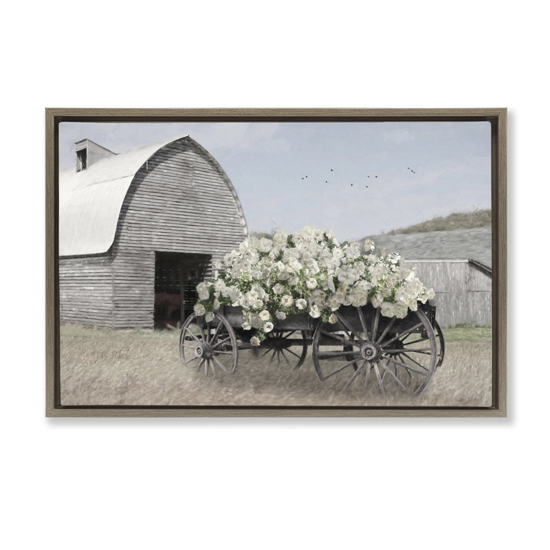 Cadre flottant Wagon Full of Sunshine, design par Lori Deiter, H 17 po x l 25 po, Cadre flottant orme Montalcino