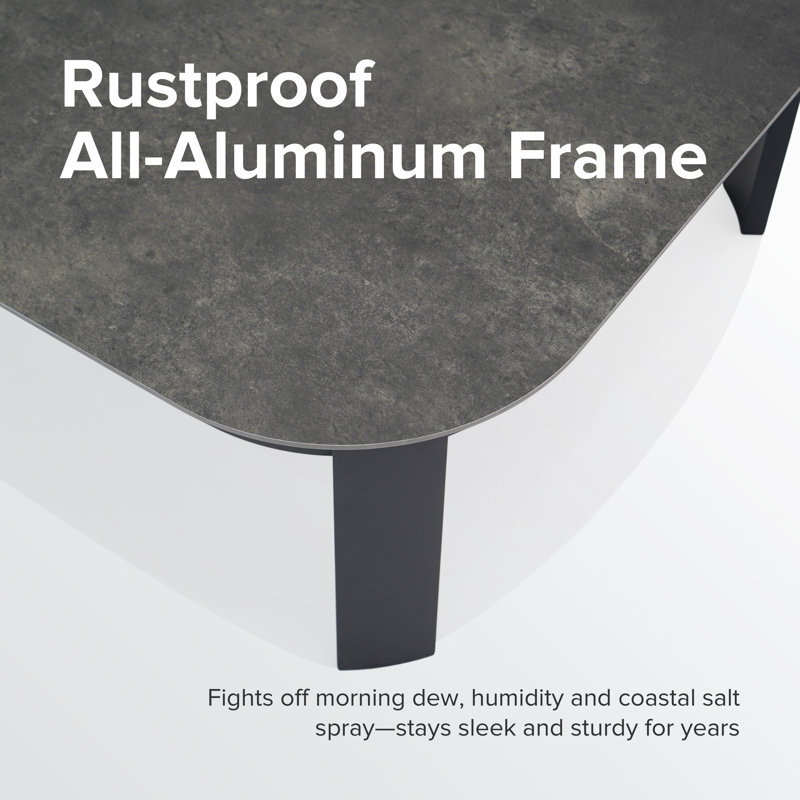 4 Pieces Aluminum Outdoor Patio Conversation Set With 5.2'' Seat Cushions, Gray