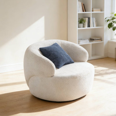 Practical 360° Swivel Barrel Single Chair Boosts Space Charm Ideal For Small Apartment Hangouts & Quiet Reading