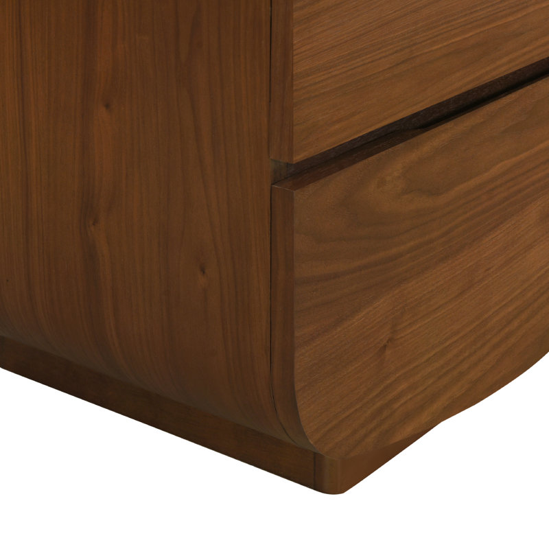 Burke Solid Wood 2-Drawer Nightstand, Fully Assembled