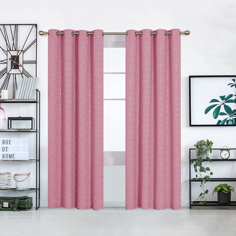 Malone Room Darkening Thermal Curtain, Width 132 x Drop 229cm, Pink