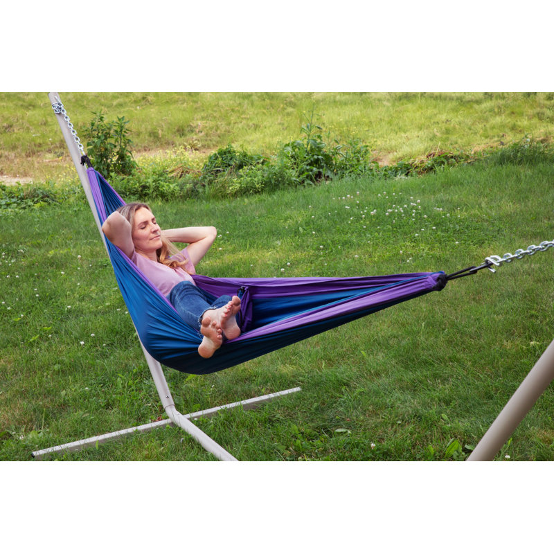 Double hamac de camping, Mauve / bleu