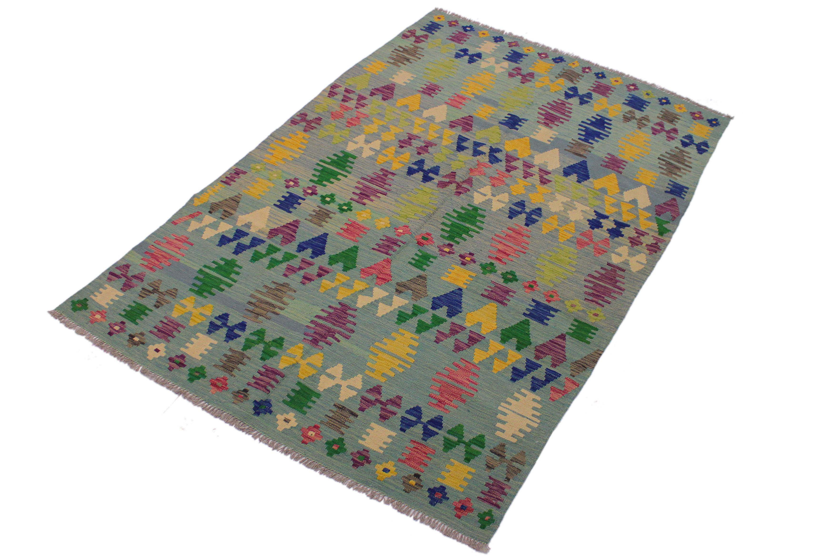 Isabelline Madee Geometric Handmade Rectangle 5'2" x 6'10" Wool Area ...