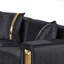 Causeuse Vysa avec 2 coussins, dossier tonneau, base dorée, noir 68 po