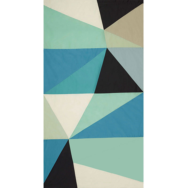 Schumacher x Miles Redd Cubist Silk Panel Fabric, Peacock