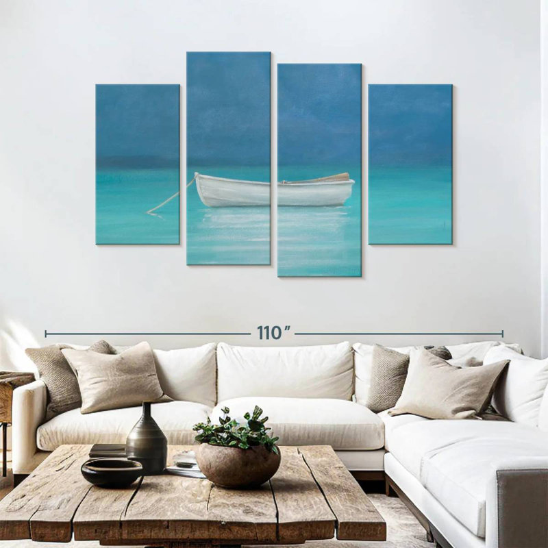 Mehar White Boat Kilifi, 54" H x 84" W