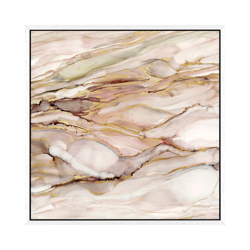 Graceful Marble I by Carol Robinson - Print on Canvas, White Framed, 66.04 cm H x 66.04 cm W