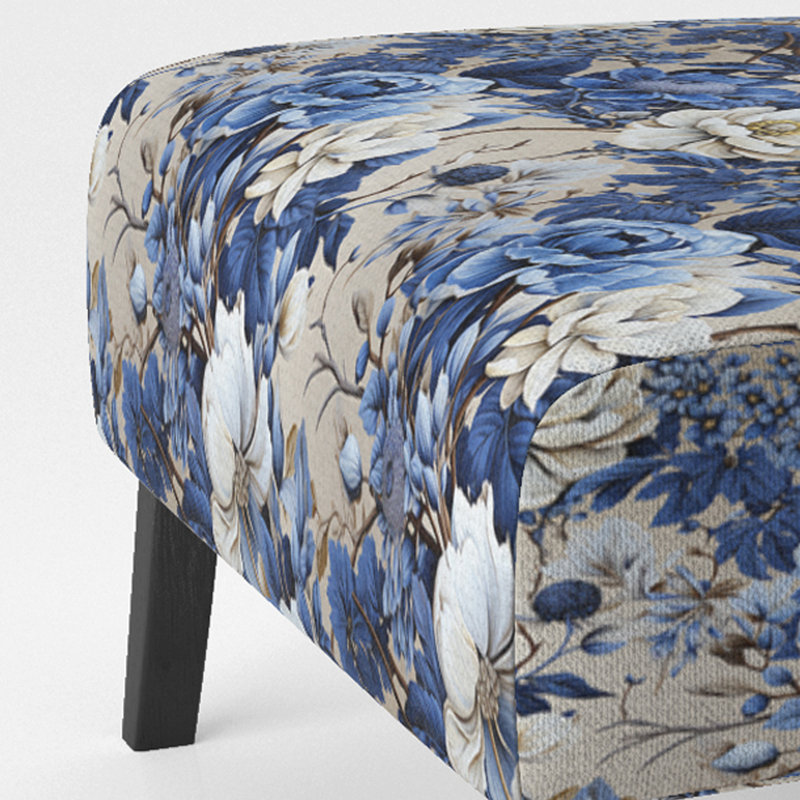 Rustic Victorian Brocade Victorian Pattern - Upholstered Floral Accent Chair Cottage Side Chair