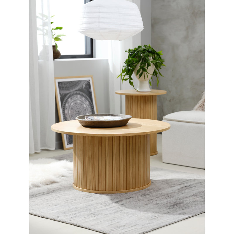Teneasha Four Leg Coffee Table, Natural Oak