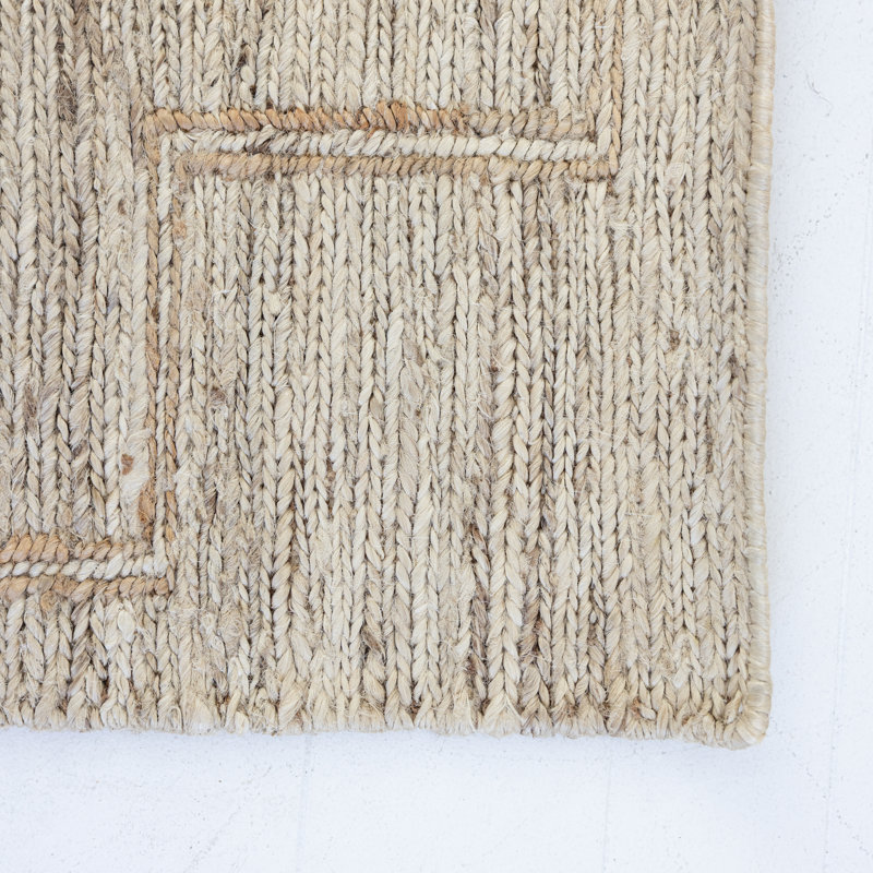Tess Hand Knotted Geometric Area Rug in Tan, Rectangle 8' x 10'