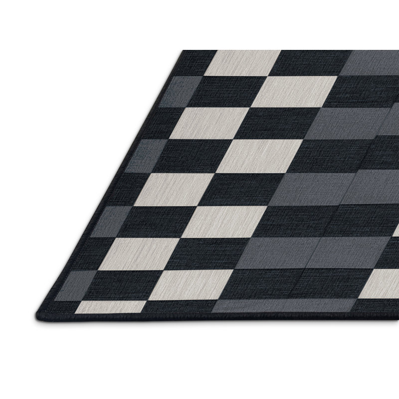 Machine Washable Botanical Area Rug, Square 3'