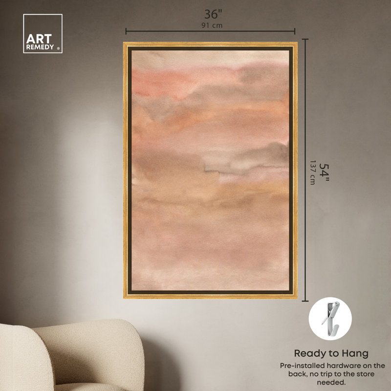 Large Gold Framed Abstract Canvas Wall Art