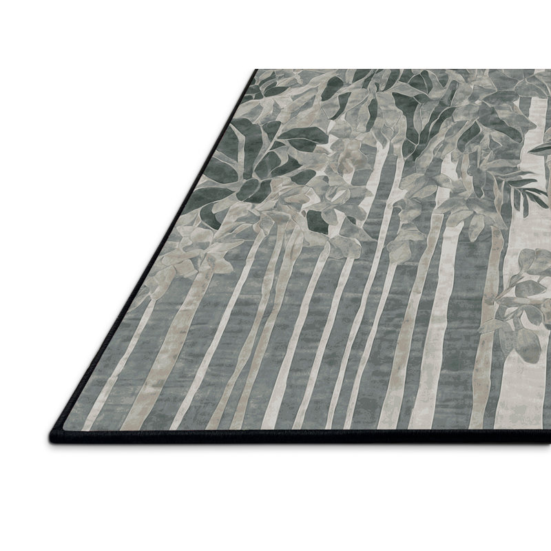 Tapis gris soyeux et moelleux, Rectangle de 5 pi x 8 pi
