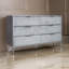 Commode large 58 po Moko, 6 tiroirs rembourrés, noir, doré-275126992