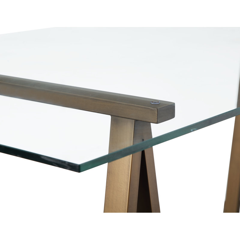 Table de salle à manger Dita, l 71 x P 36 x H 30, Laiton