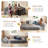 3-In-1 Convertible Sofa Bed, 79.5" Modern Deep Seat Couch With 2 Pillows, 3-Seater Sofa, Sparkling Chenille Fabric Sofa,Chaise Lounge For Living Room, Studio,Office,Grey-1864369092