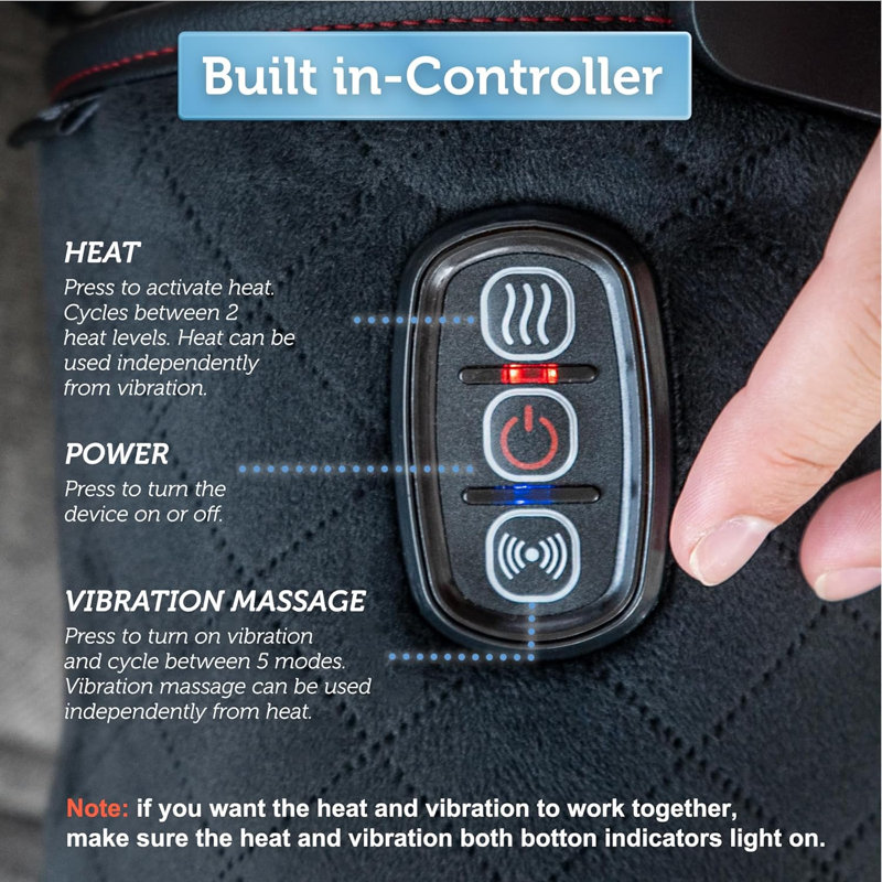 COMFIER Attelle pour genou chauffée avec massage, Vibromasseur pour genoux avec coussin chauffant pour les genoux, Masseur pour les jambes, éligibles FSA ou HSA, noir