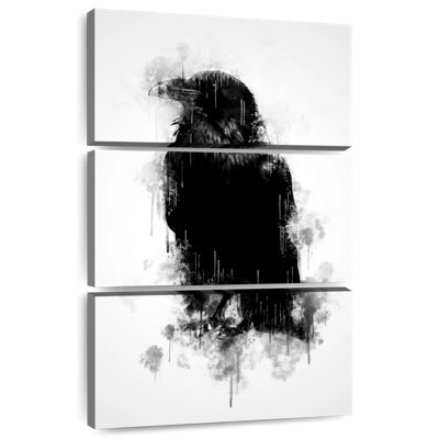 Corbeau Brampt en noir et blanc