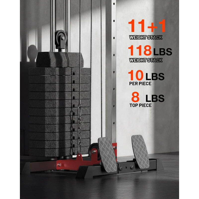 Mikolo Compact Weight Stack Functional Trainer with Adjustable Pulley