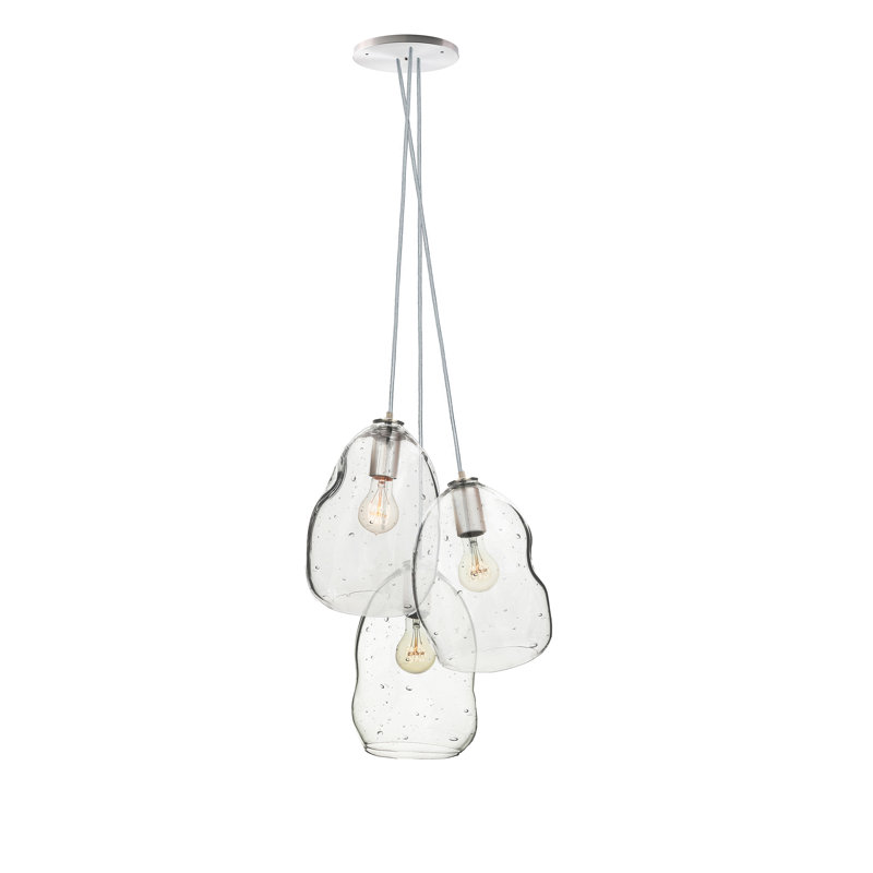 3 - Light Pendant, 108" H x 14" W x 14" D, Nickel