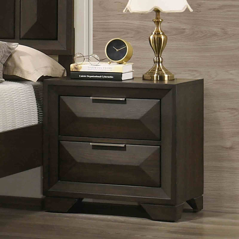 Table de chevet de style transitionnel avec pieds de support