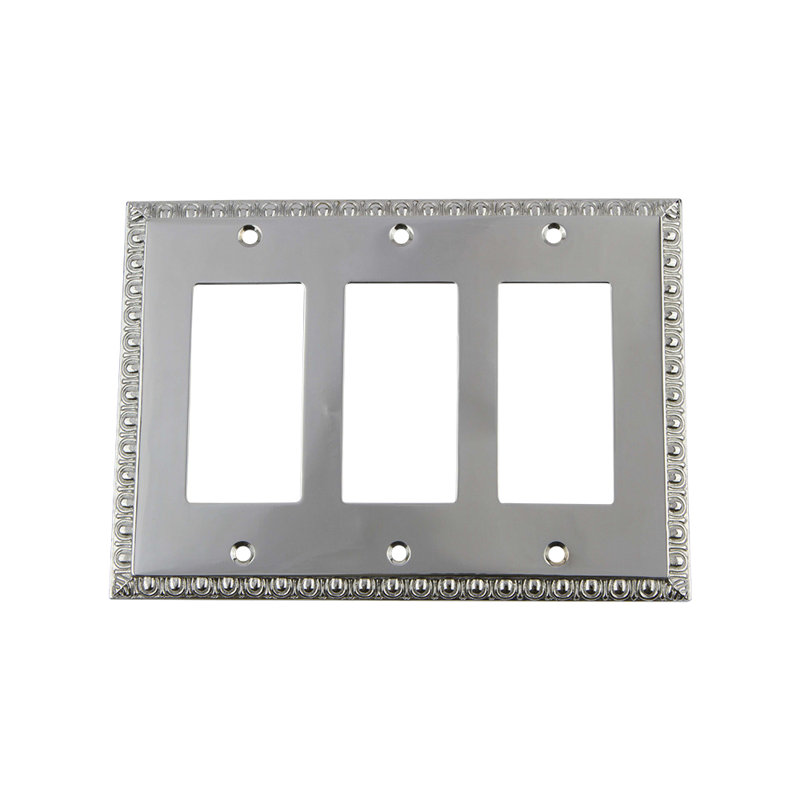 Plaque murale à bascule d’oeuf et de fléchette 3-gang, Chrome brillant