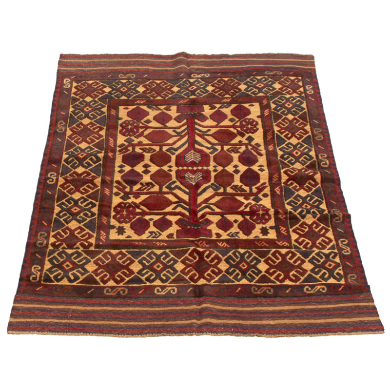 Tapis décoratif en laine de conception unique 4 pi 1 po x 6 pi 1 po Braxdyn noué à la main