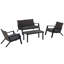 Ensemble de conversation pour 4 personnes avec coussins