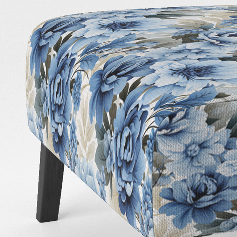 Rustic Victorian Brocade Victorian Motif - Chaise d'appoint de chalet rembourrée à motif floral