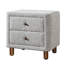 Table de chevet rembourrée Grey Boucle - 2 tiroirs, Choice 2 For Boucle, tissu